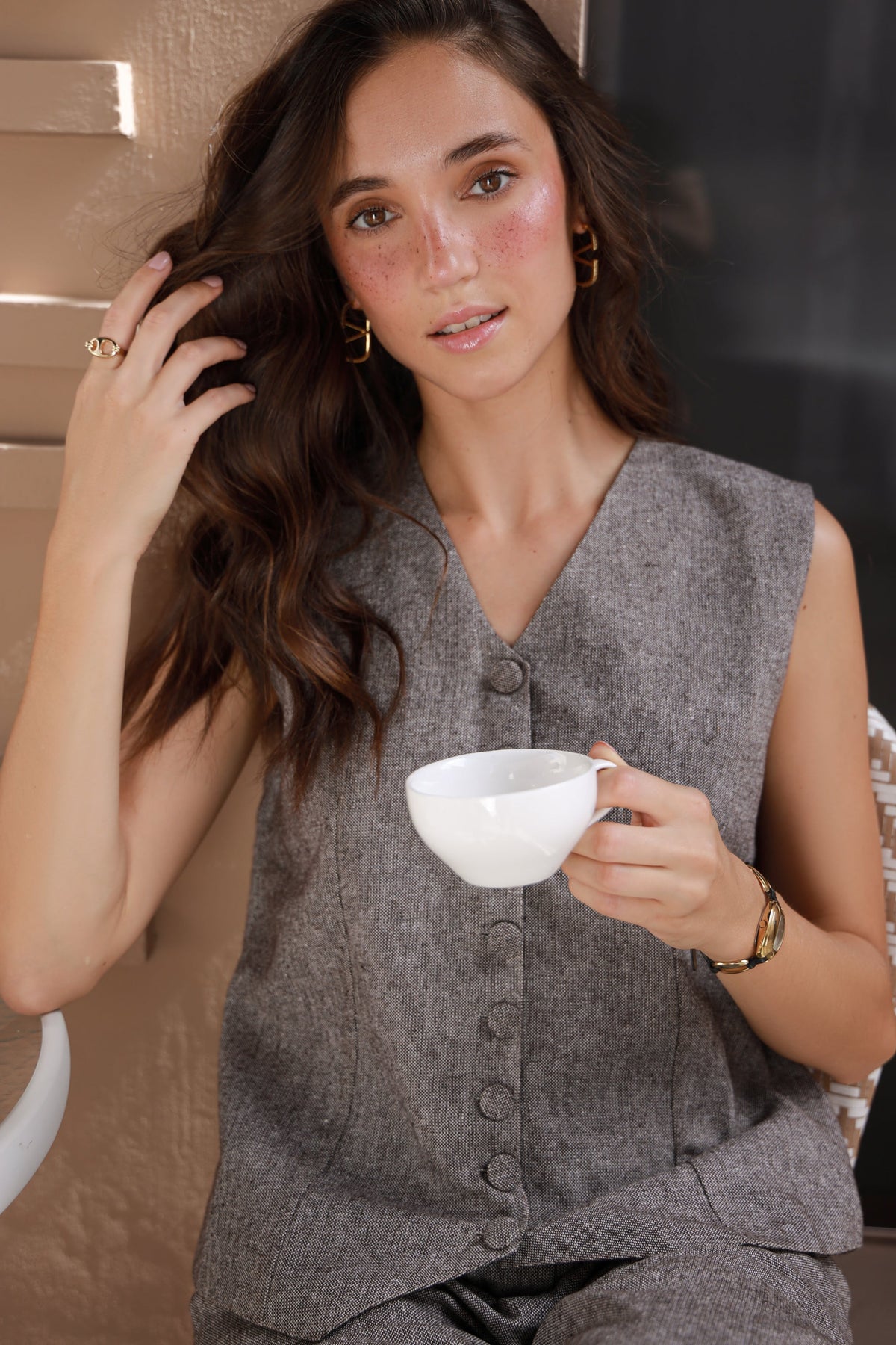 The Formal Edit grey wool vest and pants set - Timeless by Waliya Noor