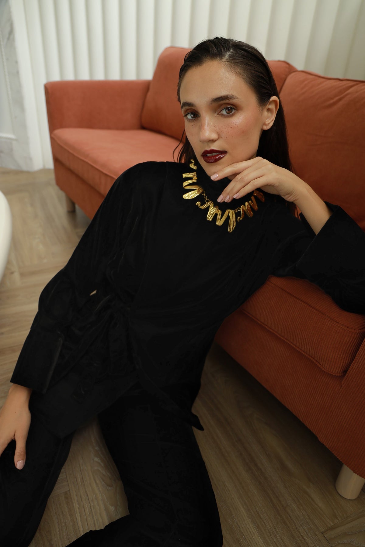 Midnight Luxe black velvet co-ord set - Timeless by Waliya Noor