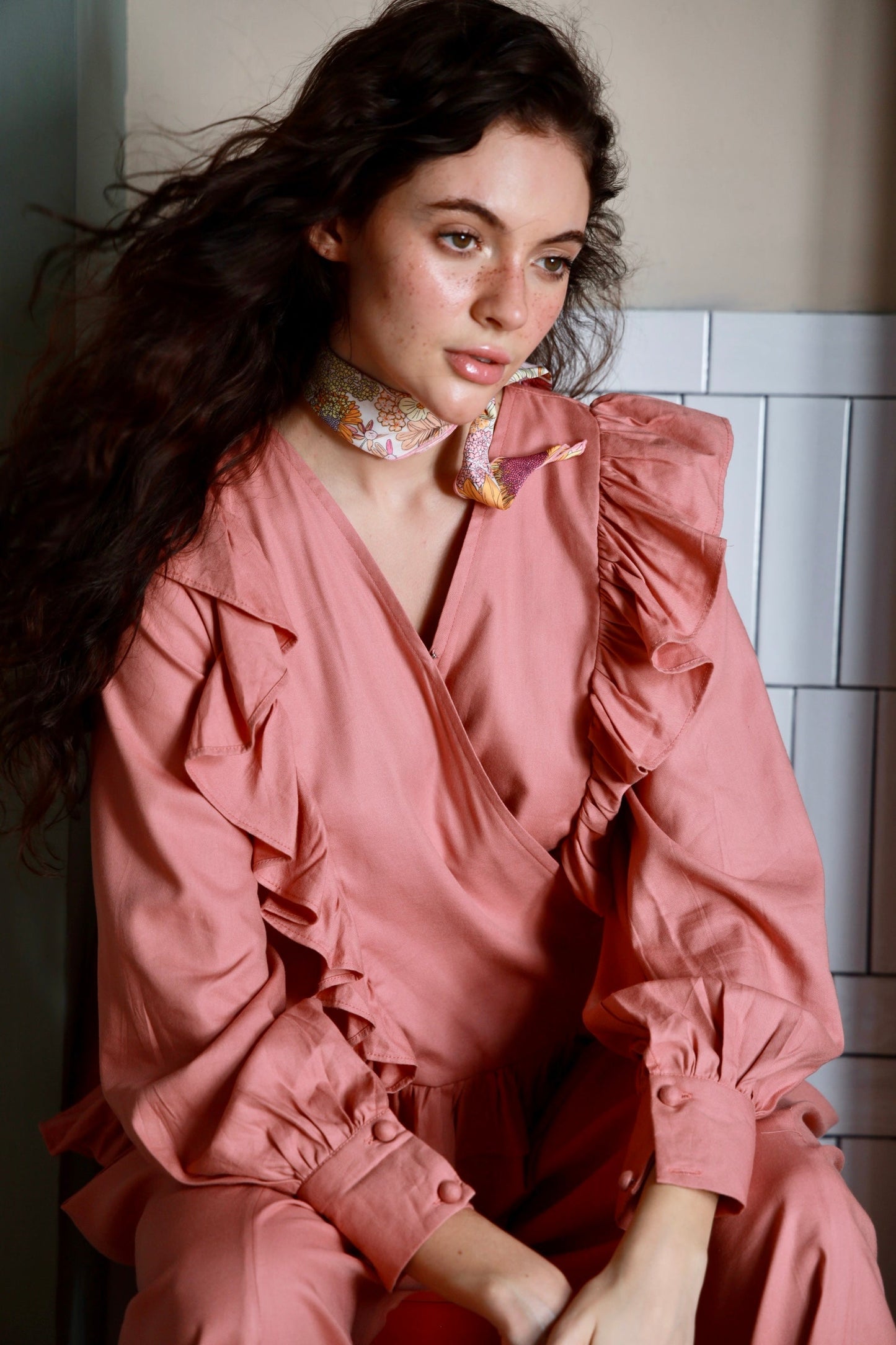 Sunday Calm pink cotton co-ord set - Timeless by Waliya Noor