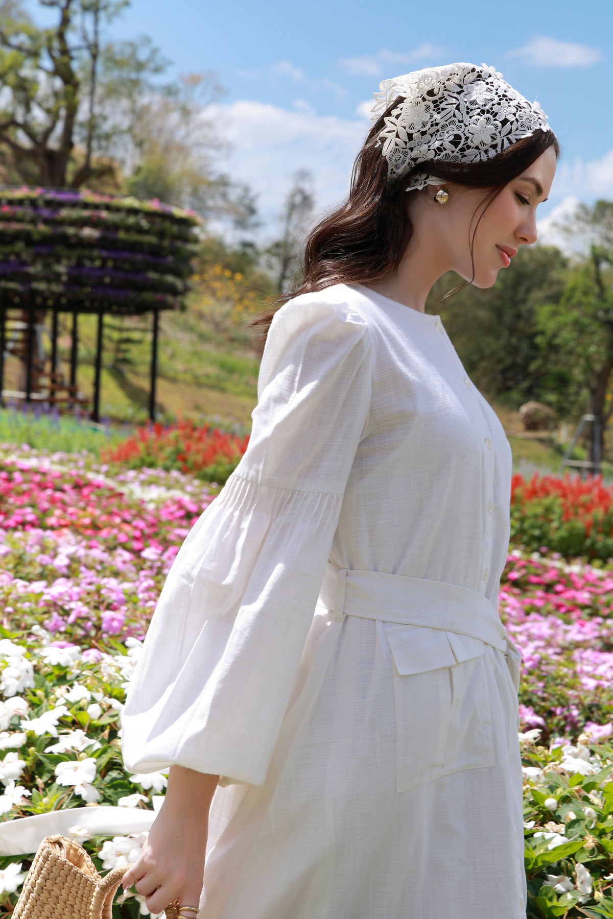 Sunday White white cotton linen dress - Timeless by Waliya Noor