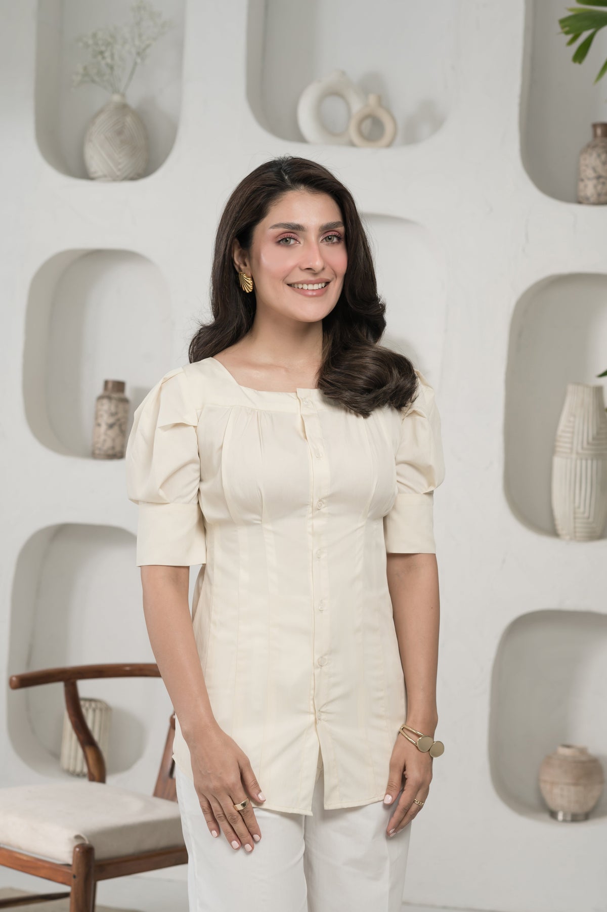 Sunbeam pastel yellow cotton shirt - Timeless by Waliya Noor