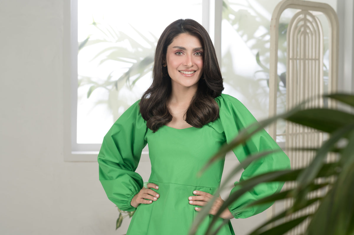 Lush Luxe green cotton co-ord set - Timeless by Waliya Noor