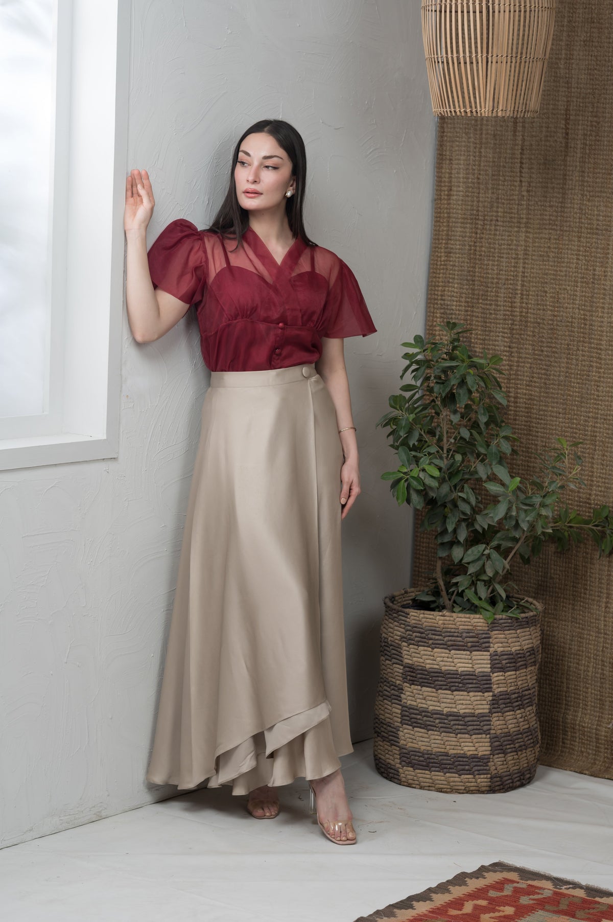 Overlap Muse silk wrap skirt - Timeless by Waliya Noor