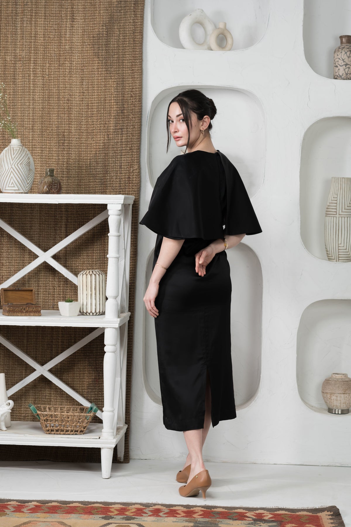 Celine black silk dress - Timeless by Waliya Noor