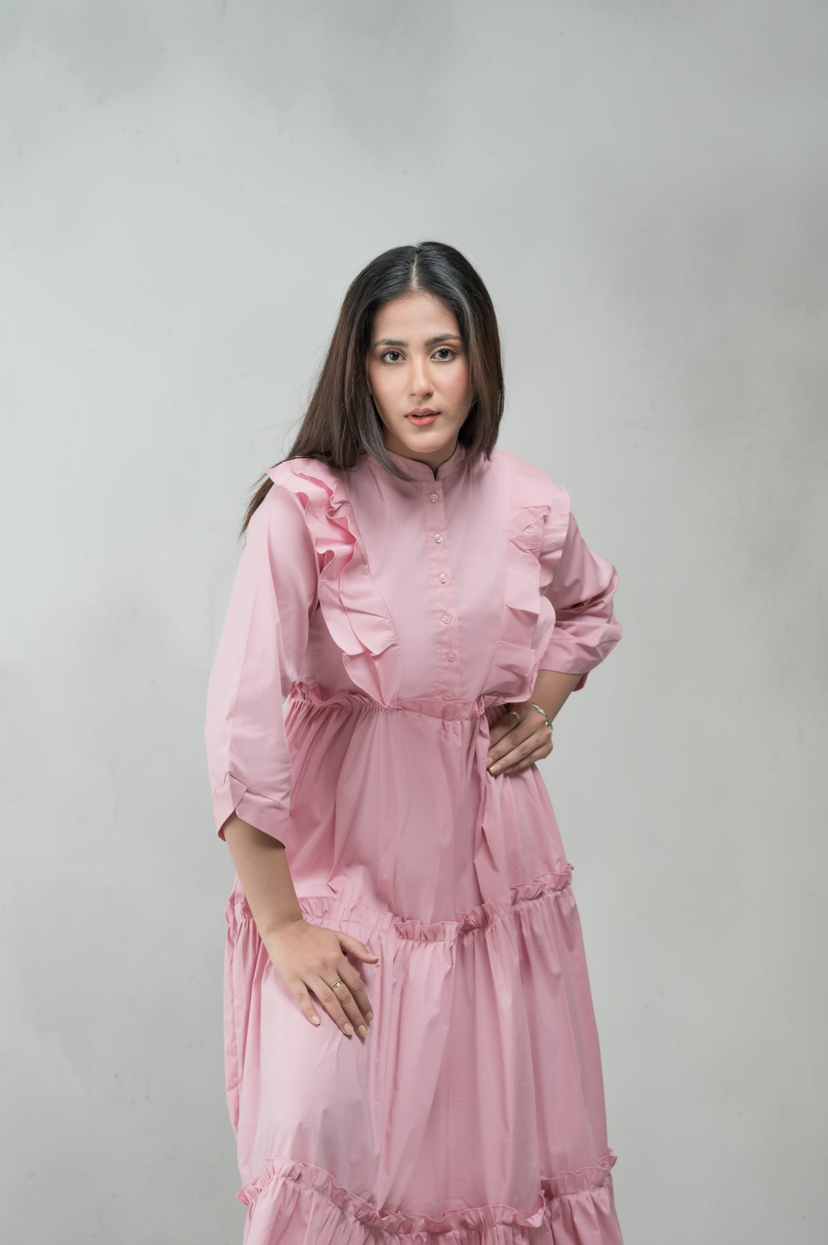 Celine blush pink cotton summer dress - Timeless by Waliya Noor