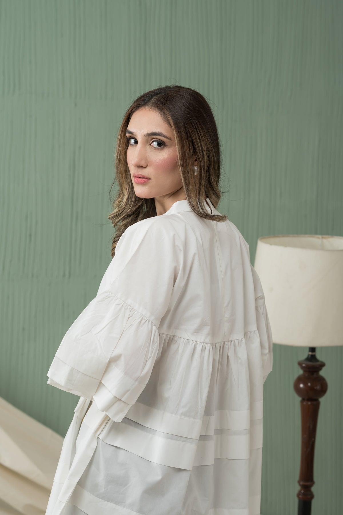 White Whisper white cotton shirt - Timeless by Waliya Noor