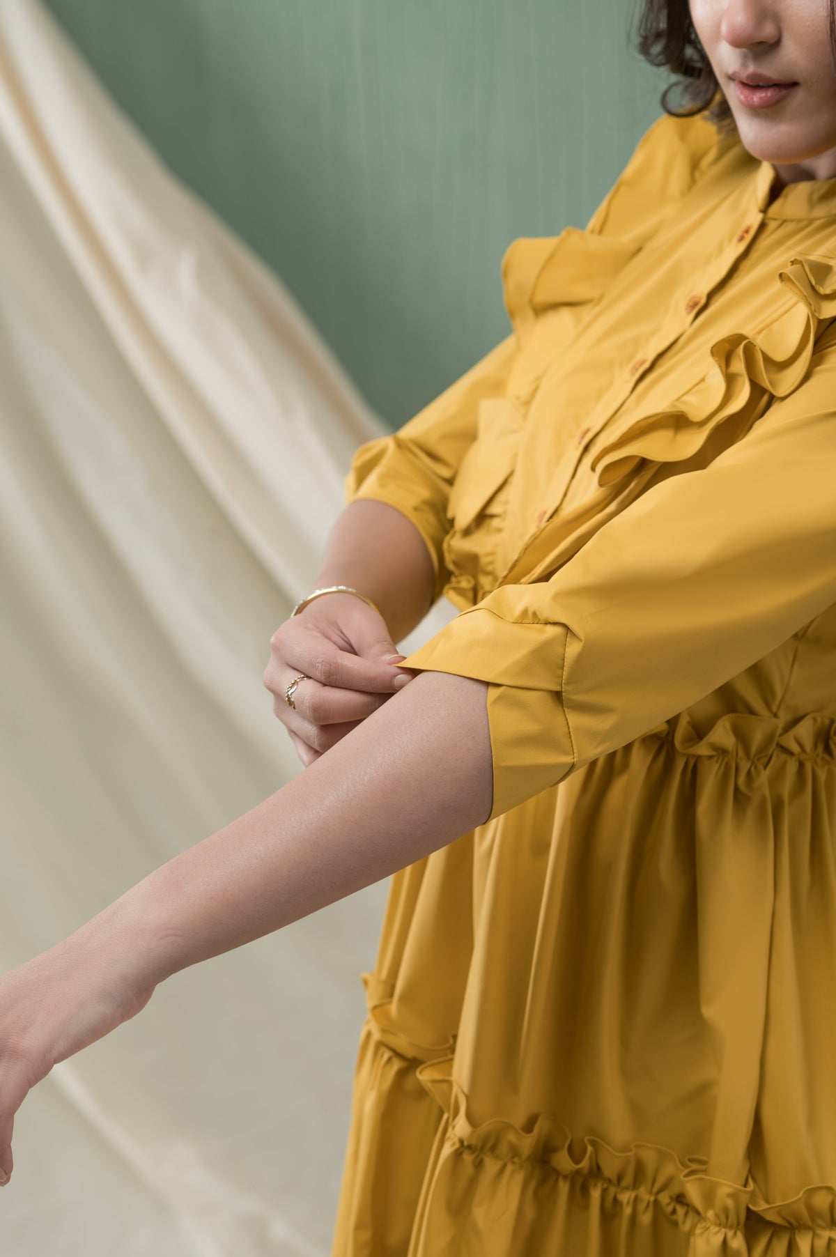 Summer Love mustard cotton dress - Timeless by Waliya Noor