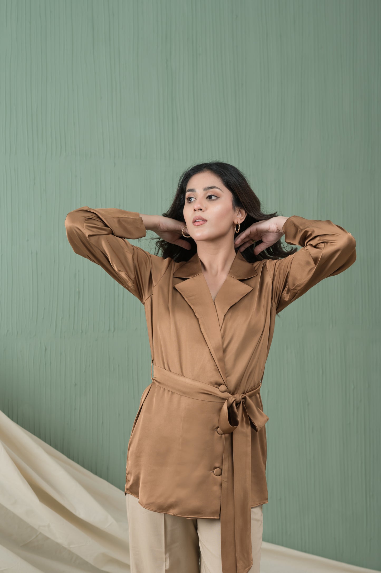 Silken Trench-MLVEDA-Timeless by Waliya Noor