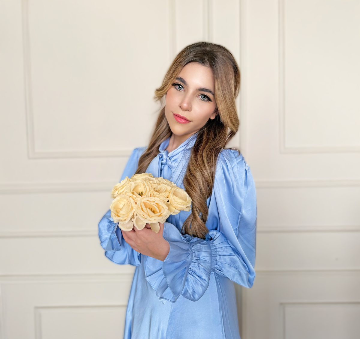 Katherine blue silk dress - Timeless by Waliya Noor