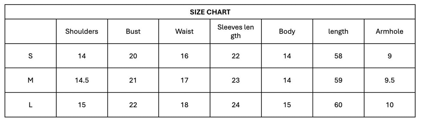 Pistachio Charm green silk dress size chart - Timeless by Waliya Noor