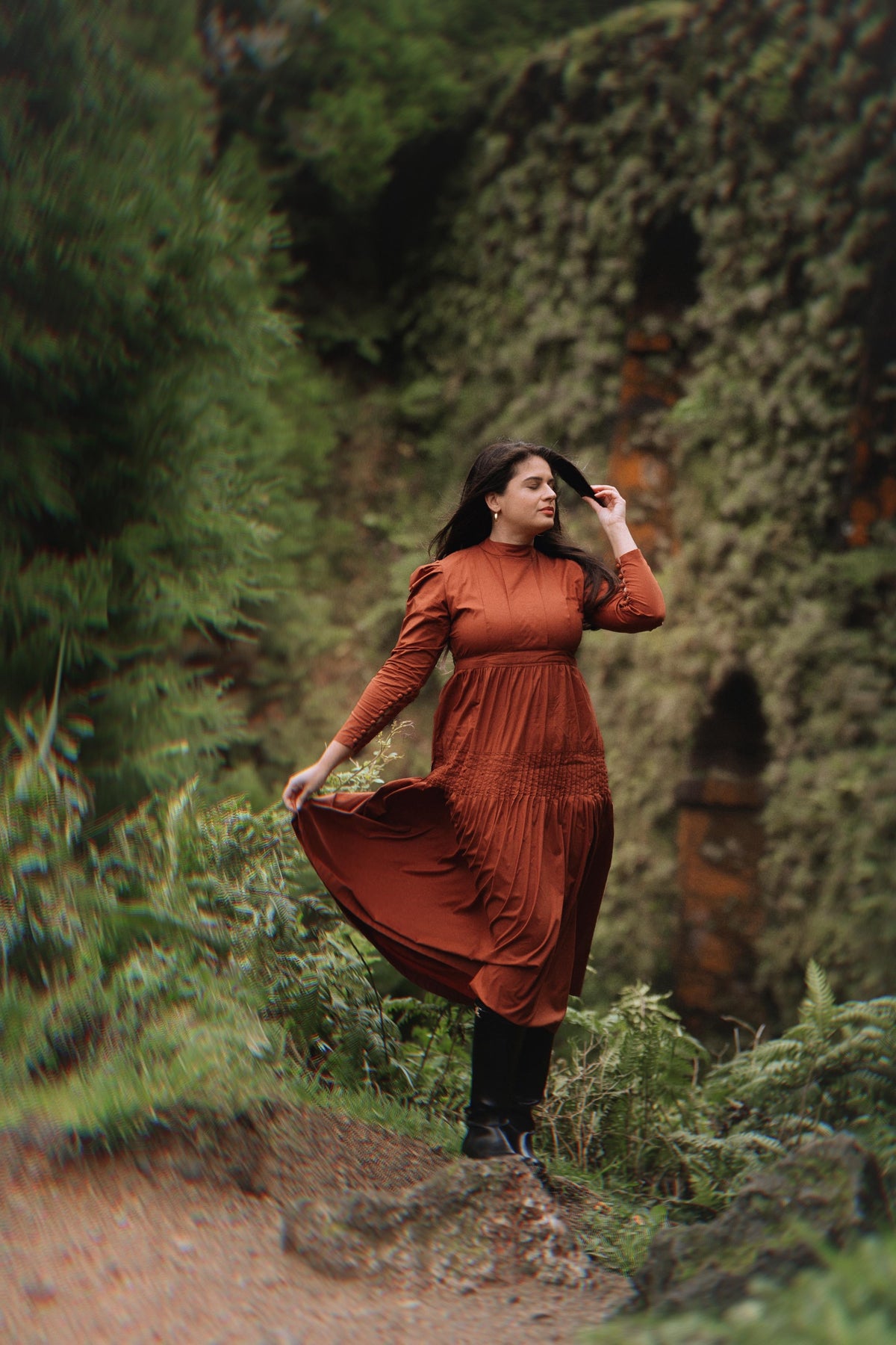 Pine & Cotton rust cotton dress - Timeless by Waliya Noor