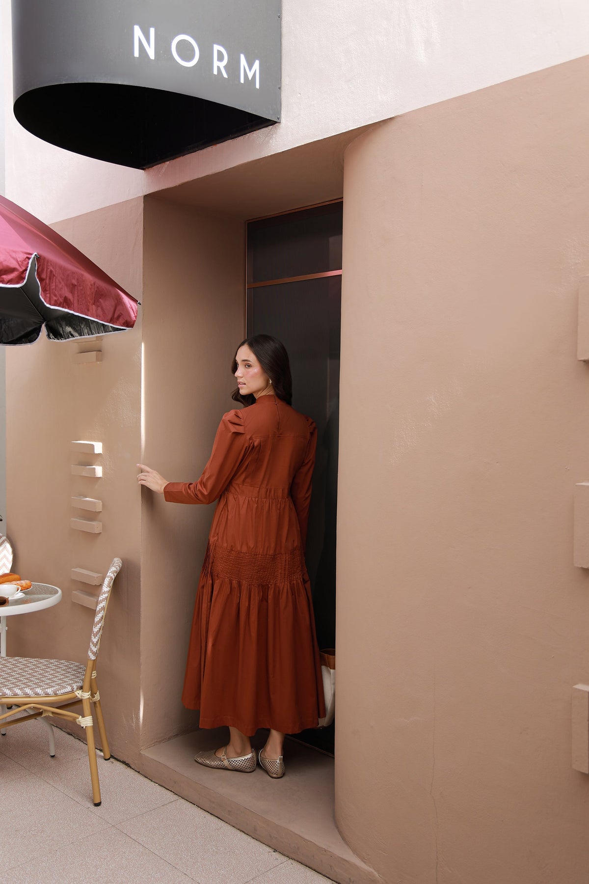 Pine & Cotton rust cotton dress - Timeless by Waliya Noor