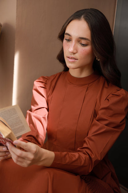 Pine & Cotton rust cotton dress - Timeless by Waliya Noor