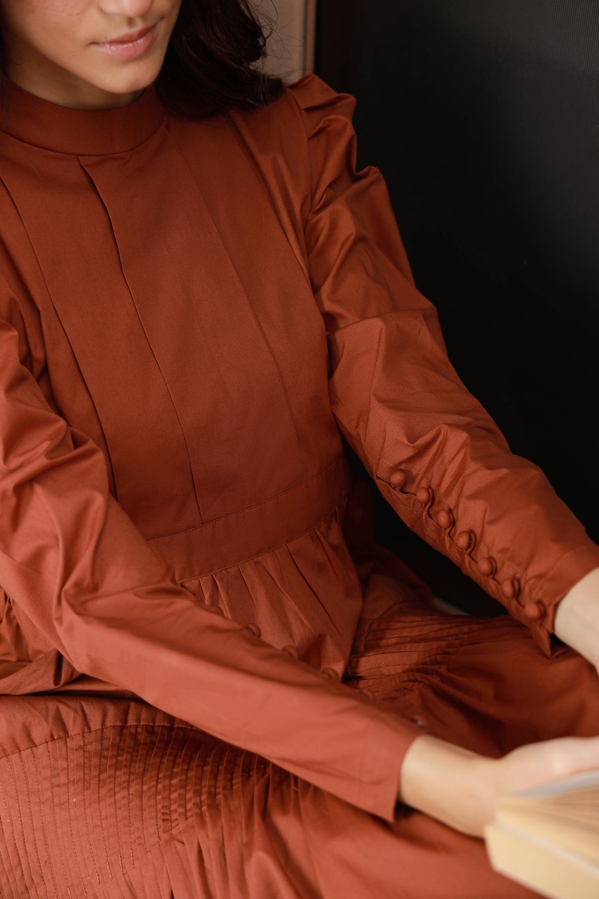 Pine & Cotton rust cotton dress - Timeless by Waliya Noor