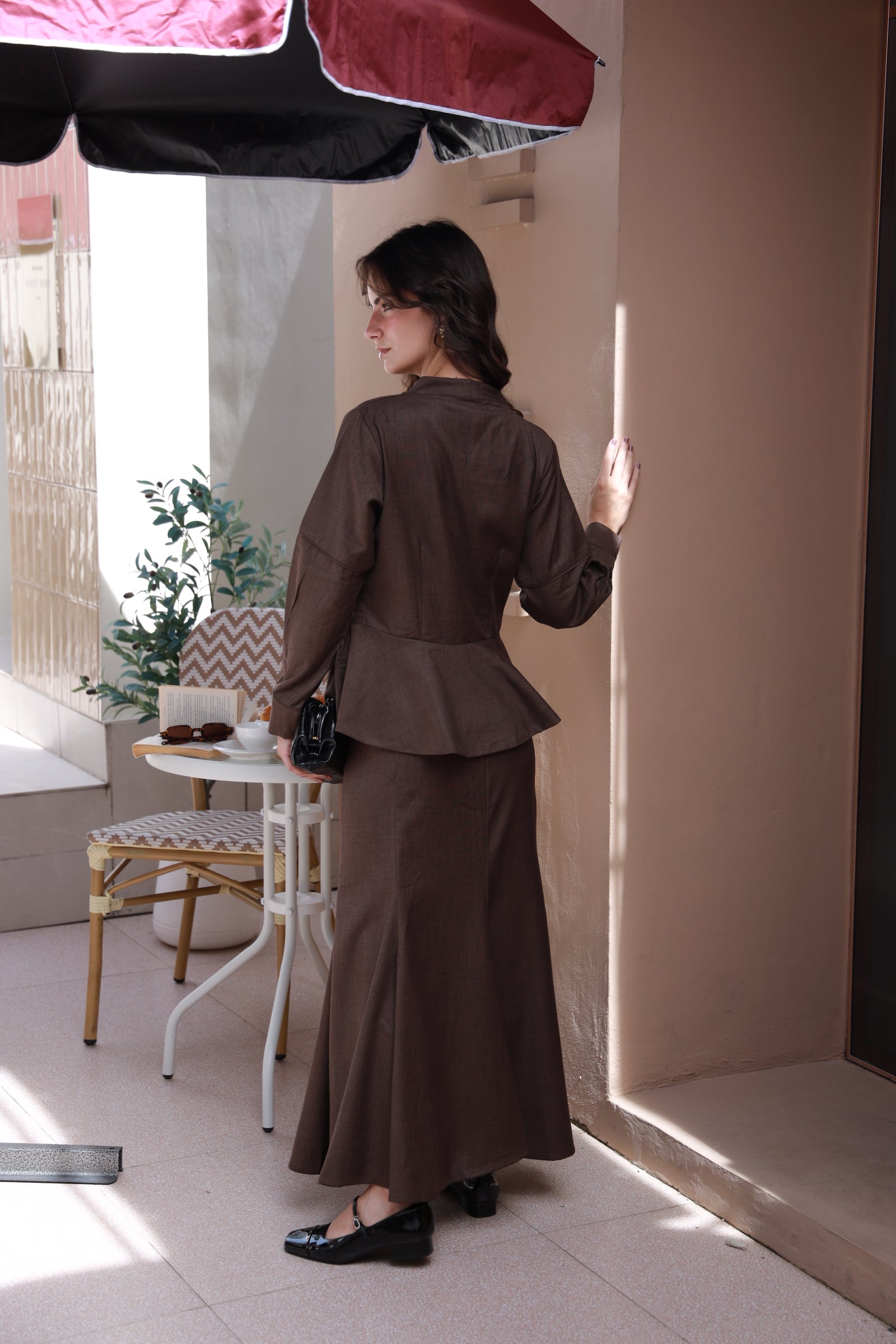 Espresso Chic brown formal shirt - Timeless by Waliya Noor