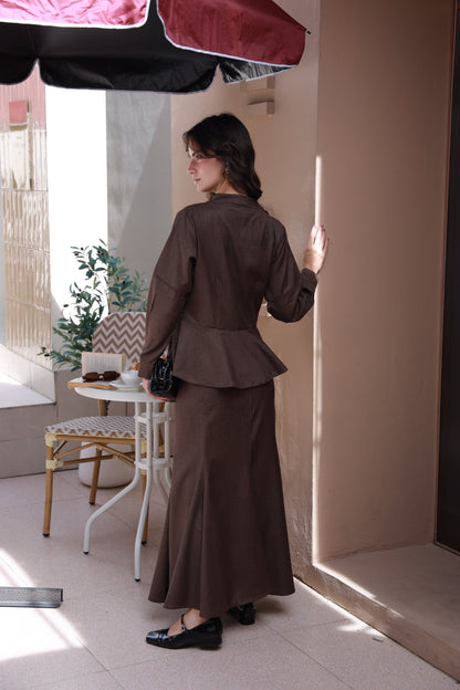 Espresso Chic brown formal shirt - Timeless by Waliya Noor