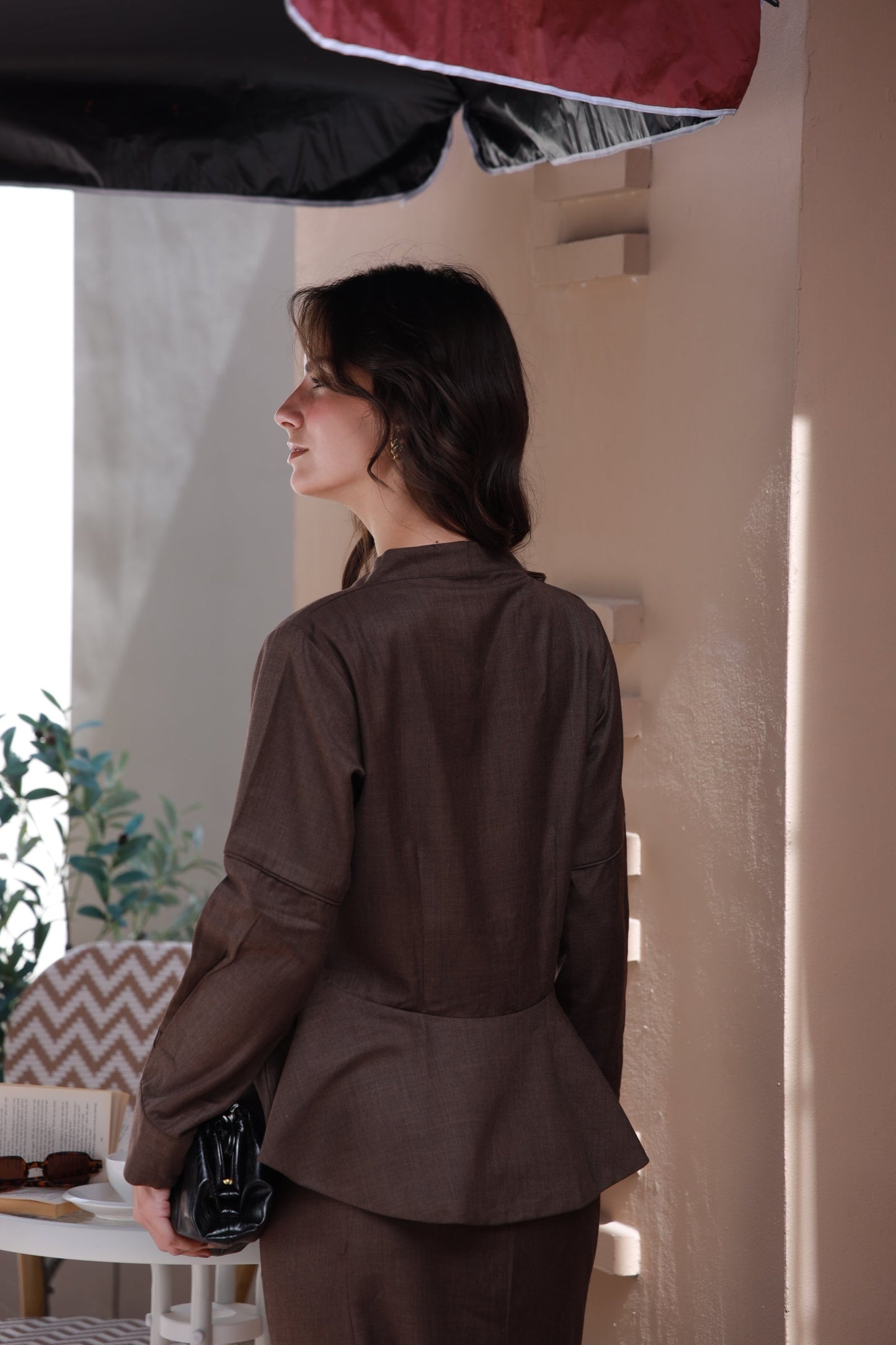 Espresso Chic brown formal shirt - Timeless by Waliya Noor