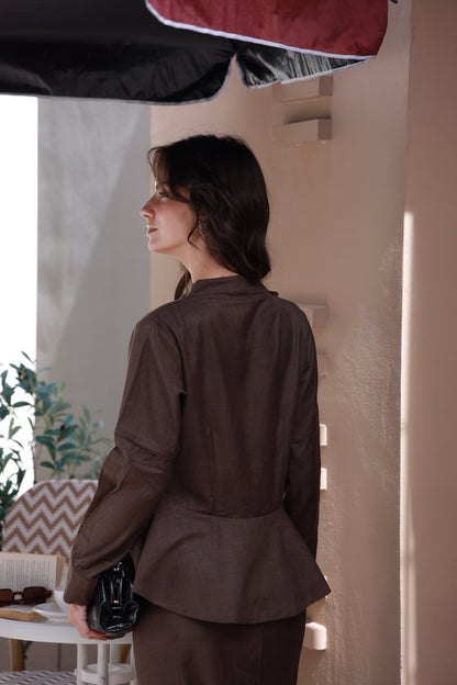 Espresso Chic brown formal shirt - Timeless by Waliya Noor