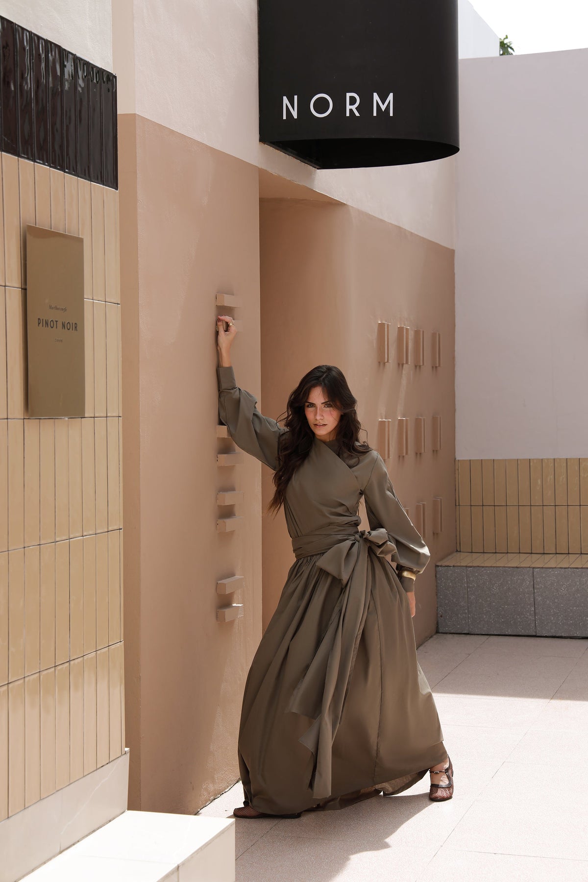Earth & Ease earthy green cotton shirt and skirt set - Timeless by Waliya Noor