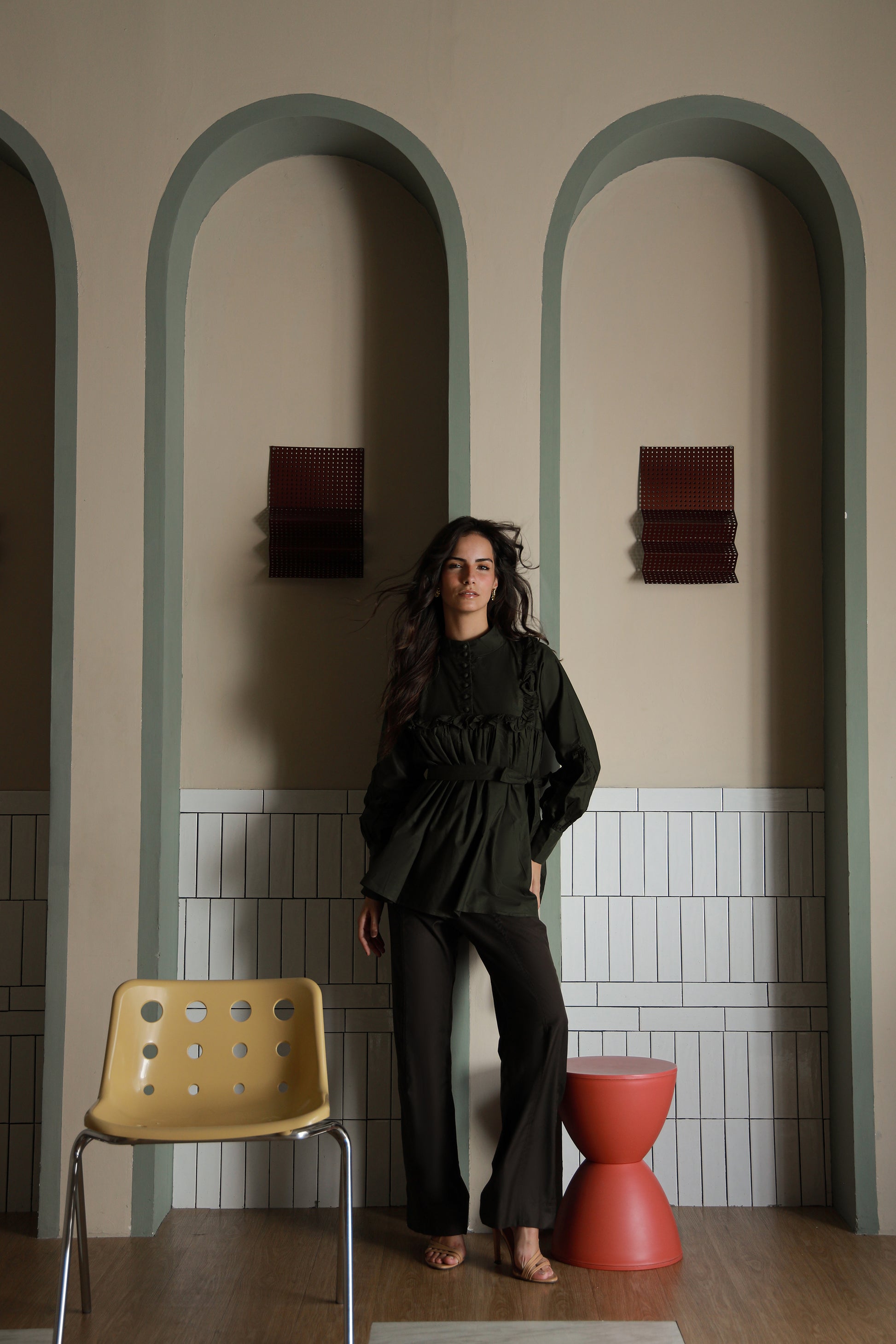 Moss Green Classic Shirt-Timeless by Waliya Noor