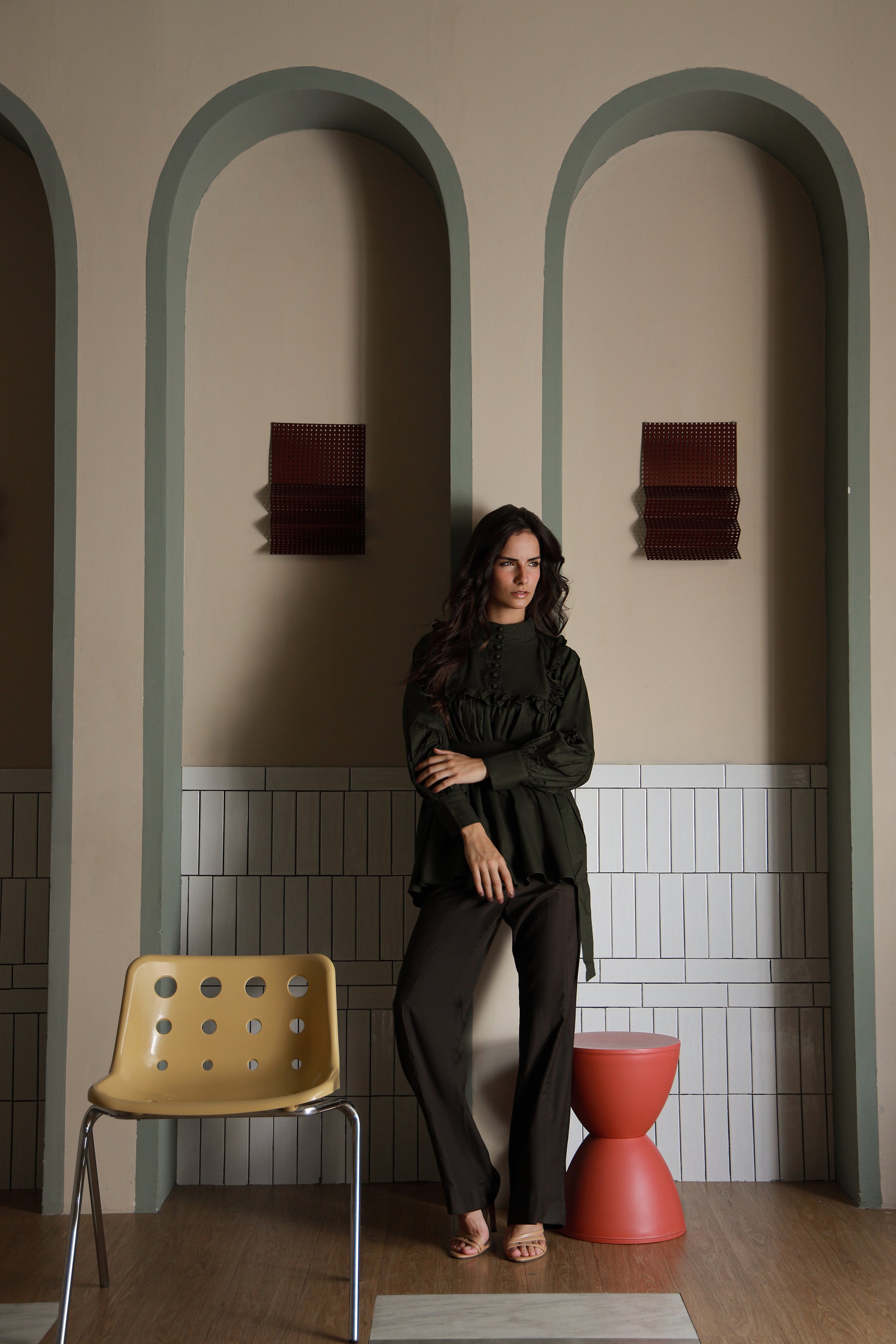 Moss Green Classic Shirt-Timeless by Waliya Noor