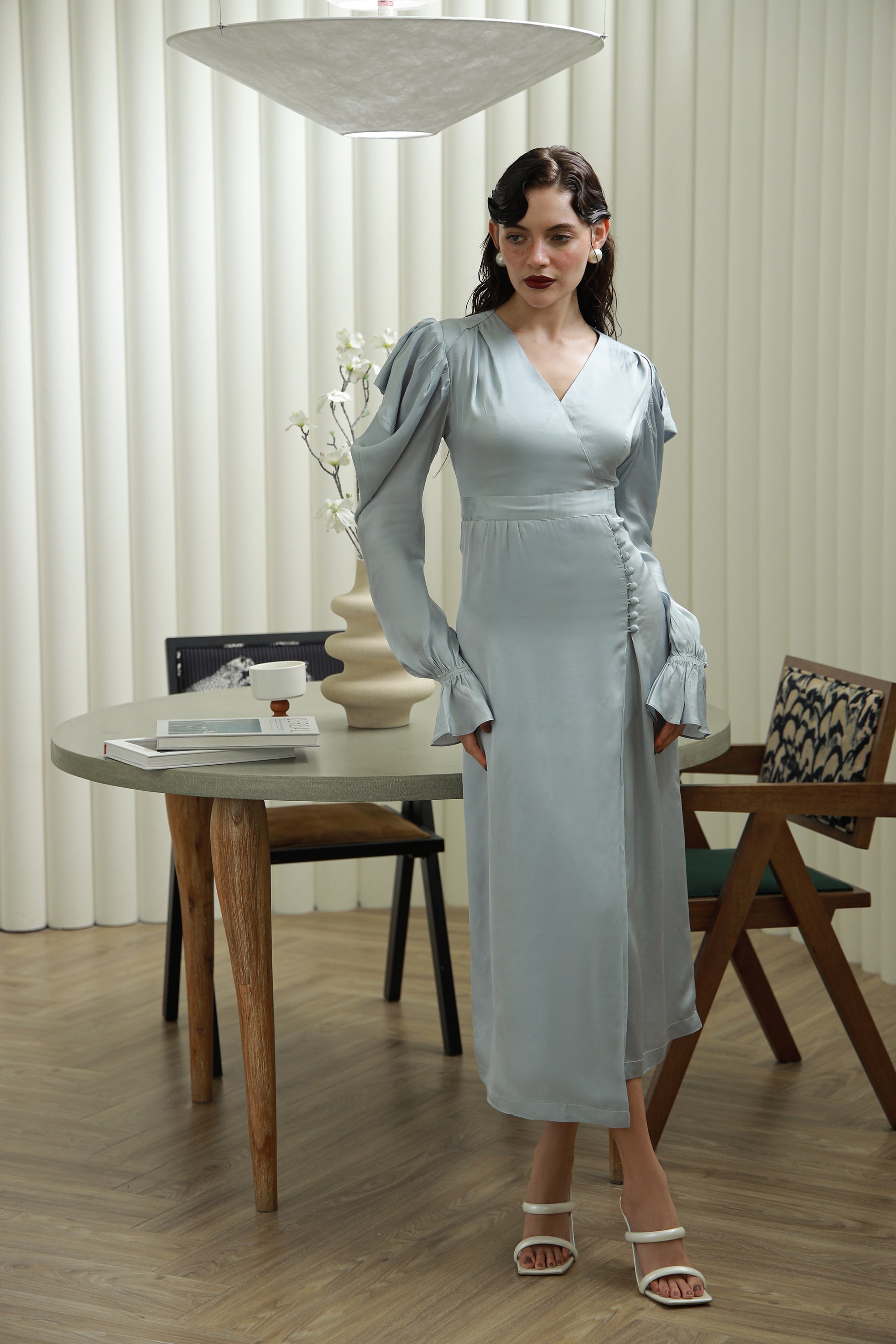 Misty Blue Dress-Timeless by Waliya Noor