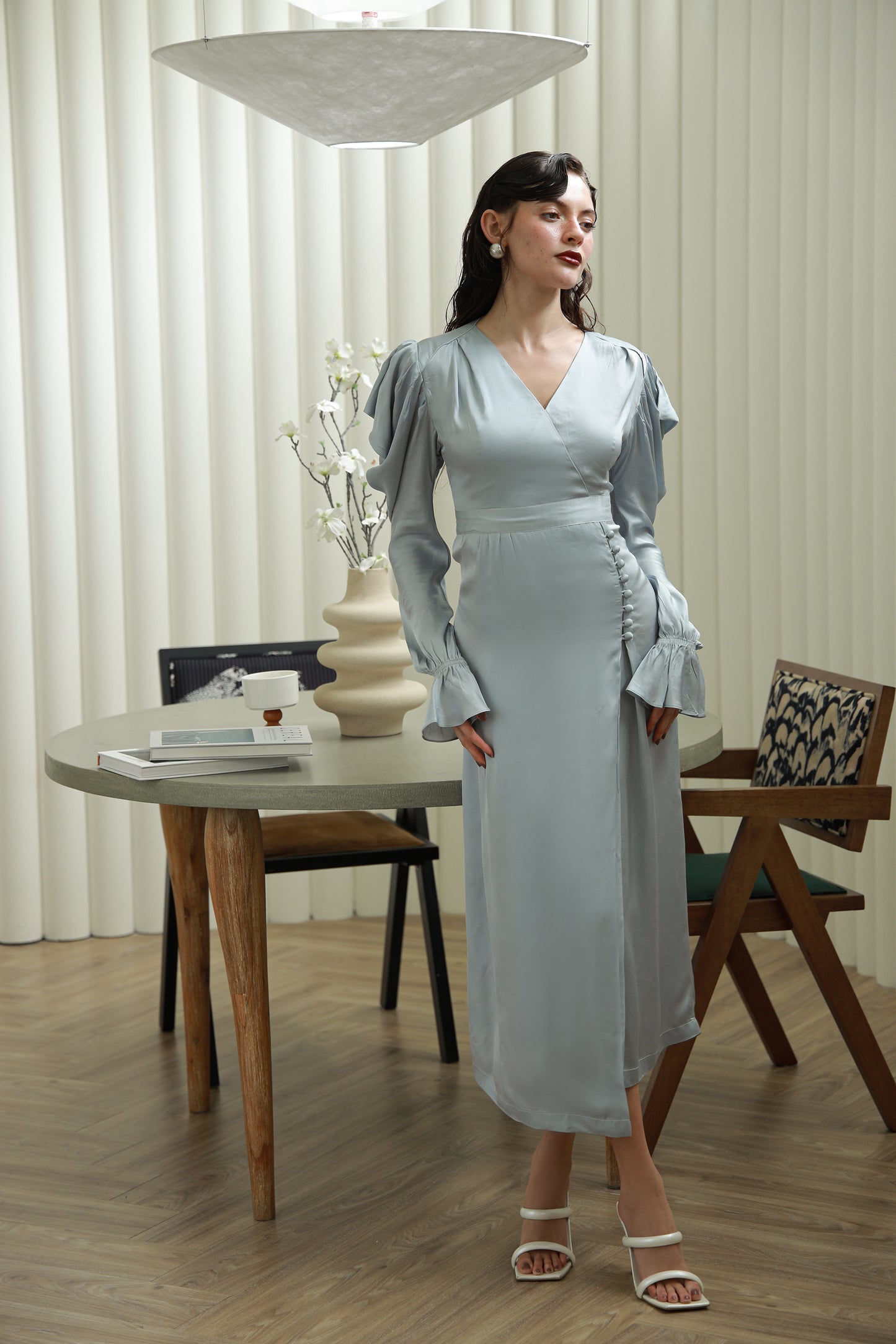 Misty Blue Dress-Timeless by Waliya Noor