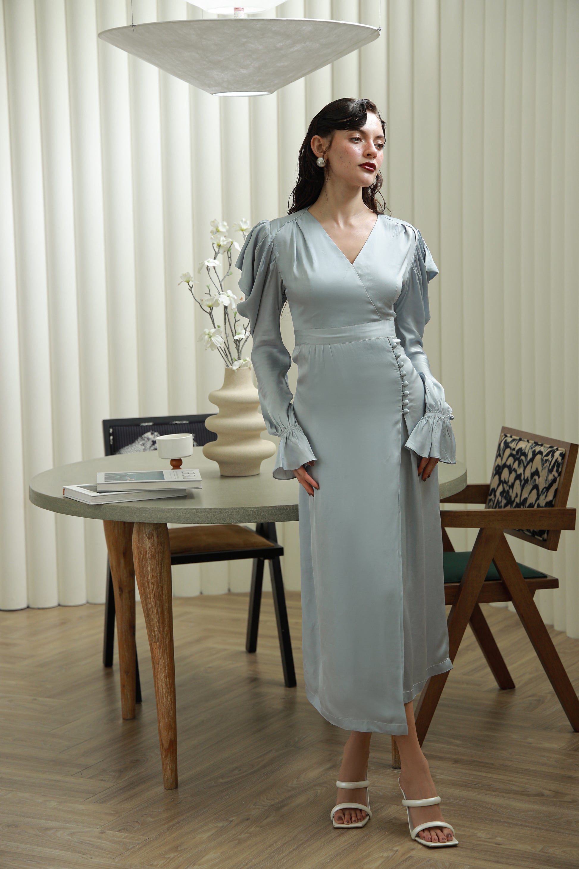 Misty Blue Dress-Timeless by Waliya Noor