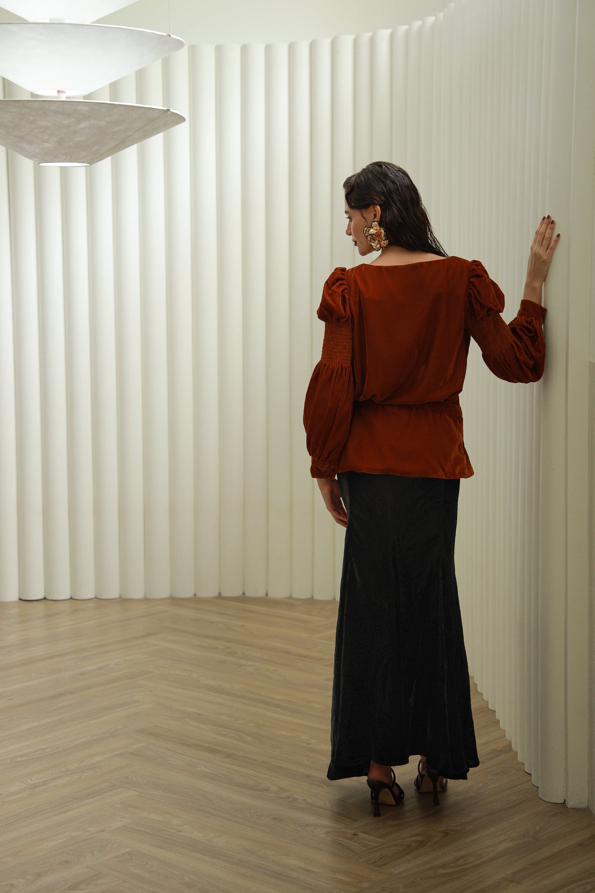 Plush Perfection black velvet skirt - Timeless by Waliya Noor