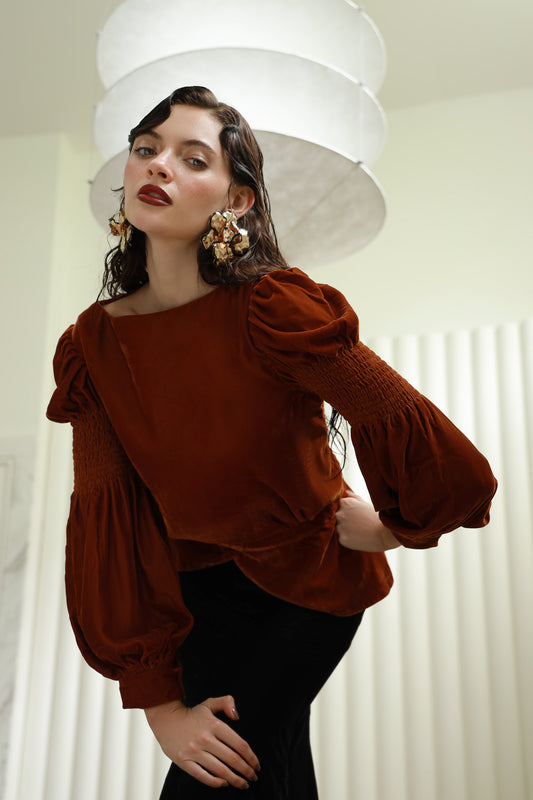 Chestnut Charm (Shirt only)-Timeless by Waliya Noor