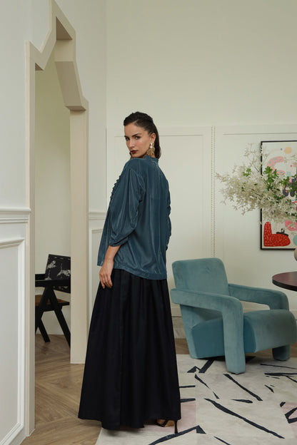 Urban Black cotton A-line skirt - Timeless by Waliya Noor