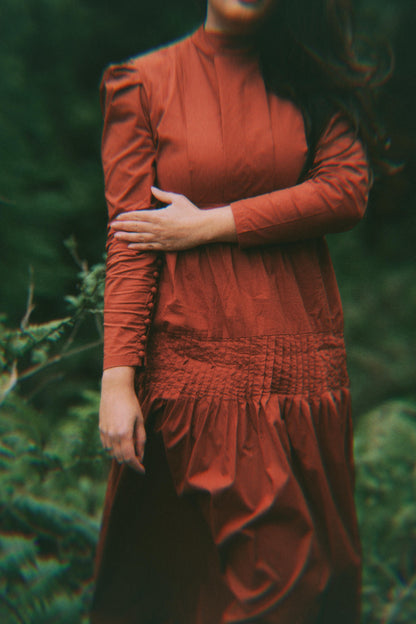 Pine & Cotton rust cotton dress - Timeless by Waliya Noor