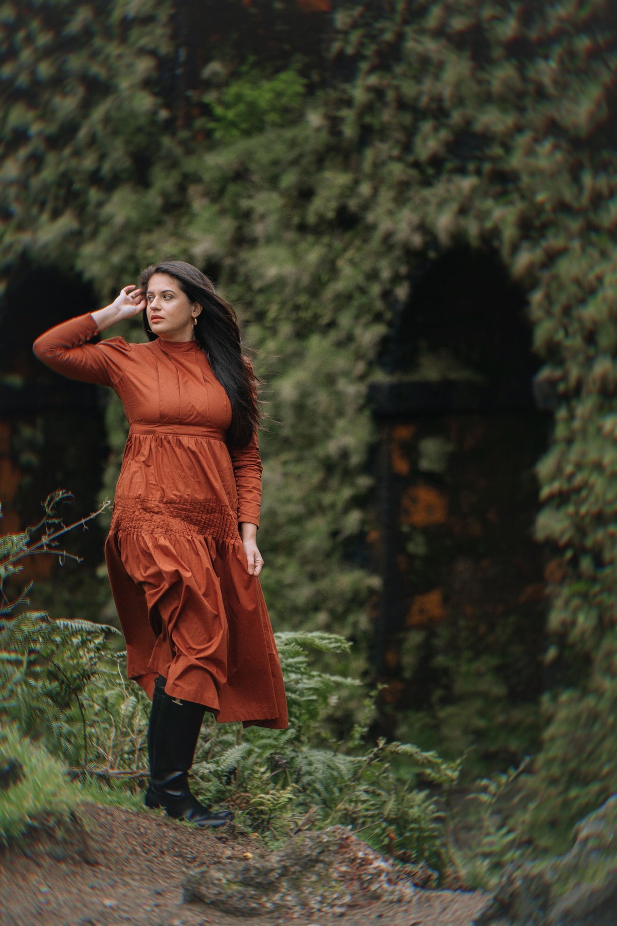 Pine & Cotton rust cotton dress - Timeless by Waliya Noor