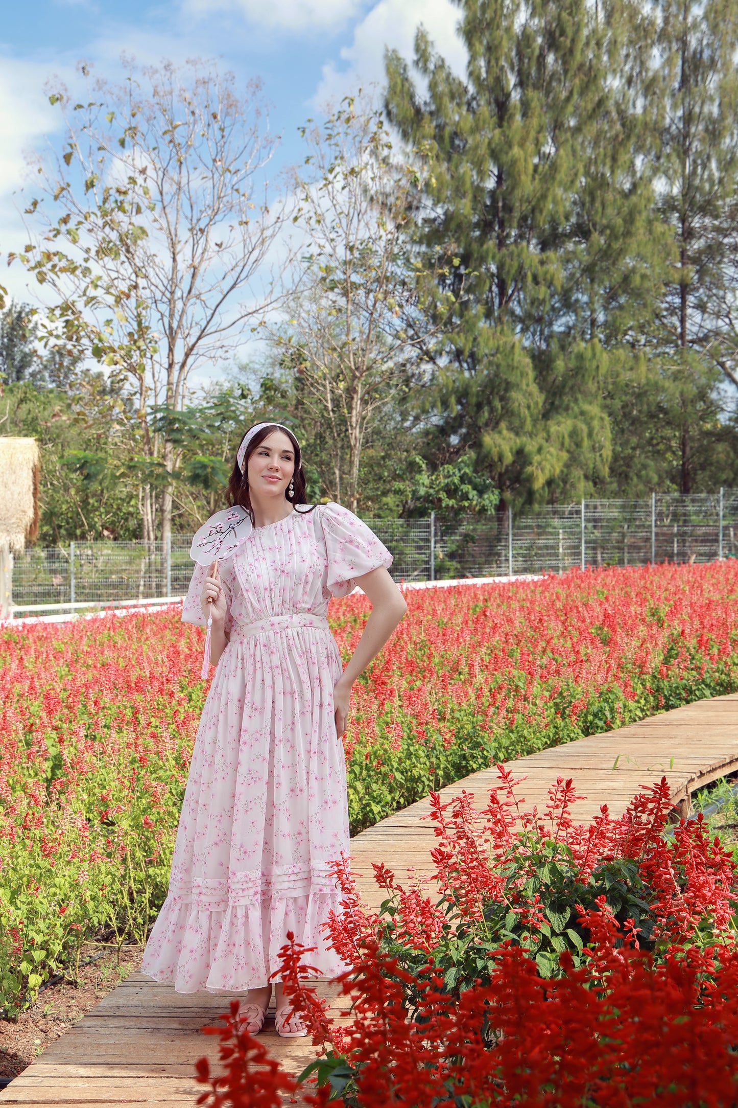 Fleur Rosé Chiffon Dress