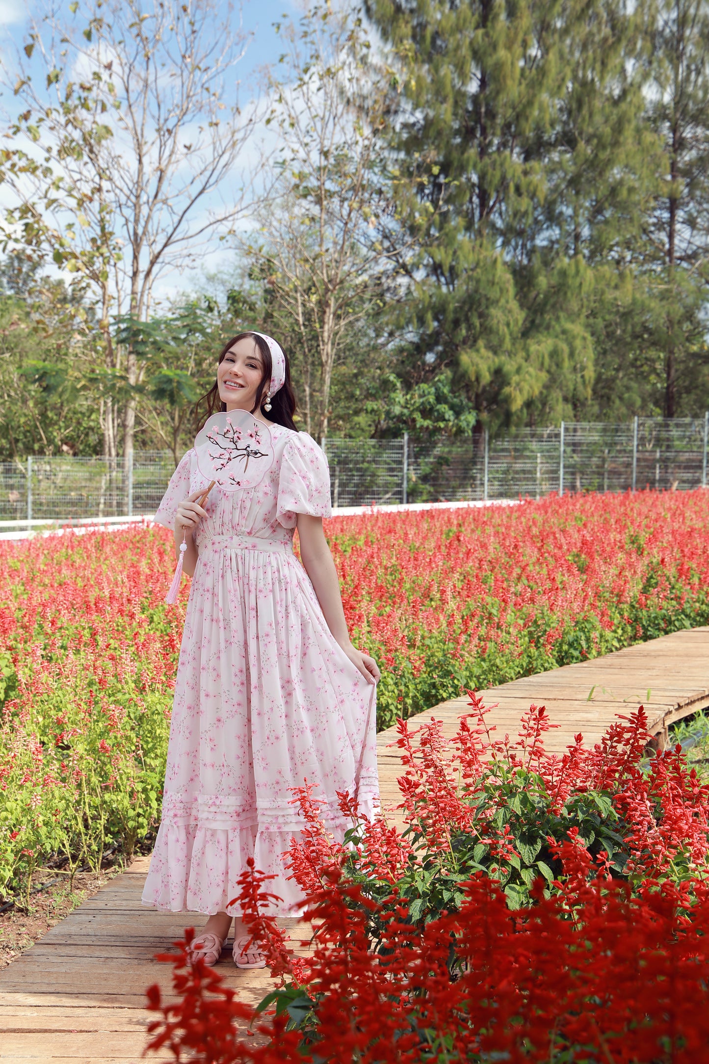 Fleur Rosé Chiffon Dress