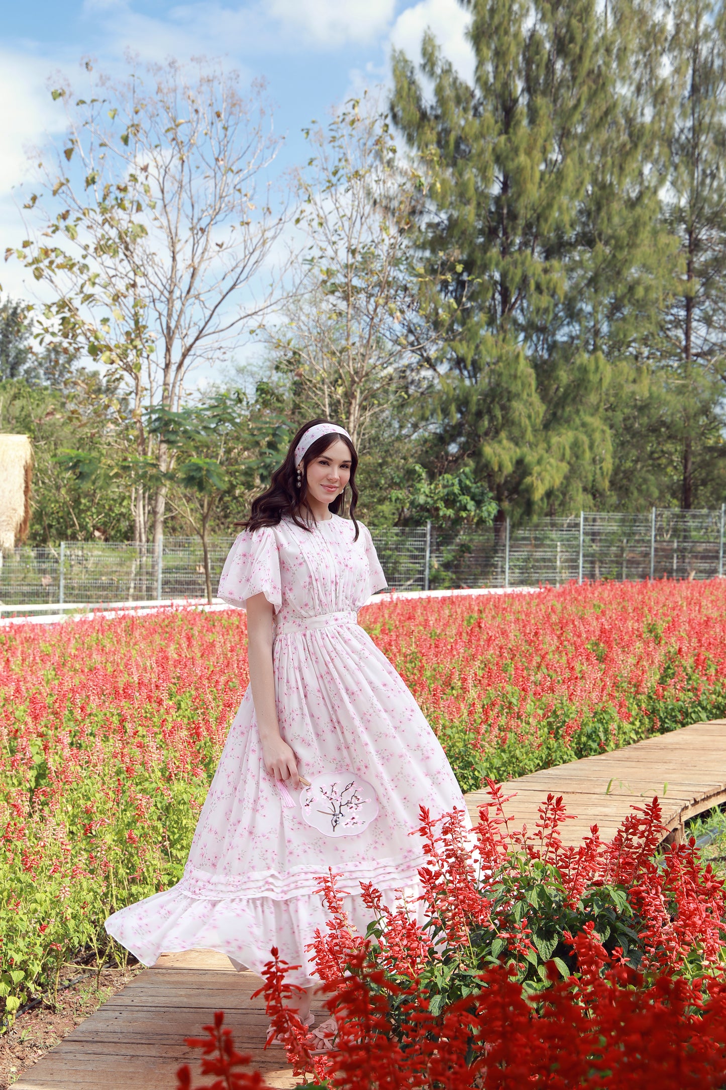 Fleur Rosé Chiffon Dress