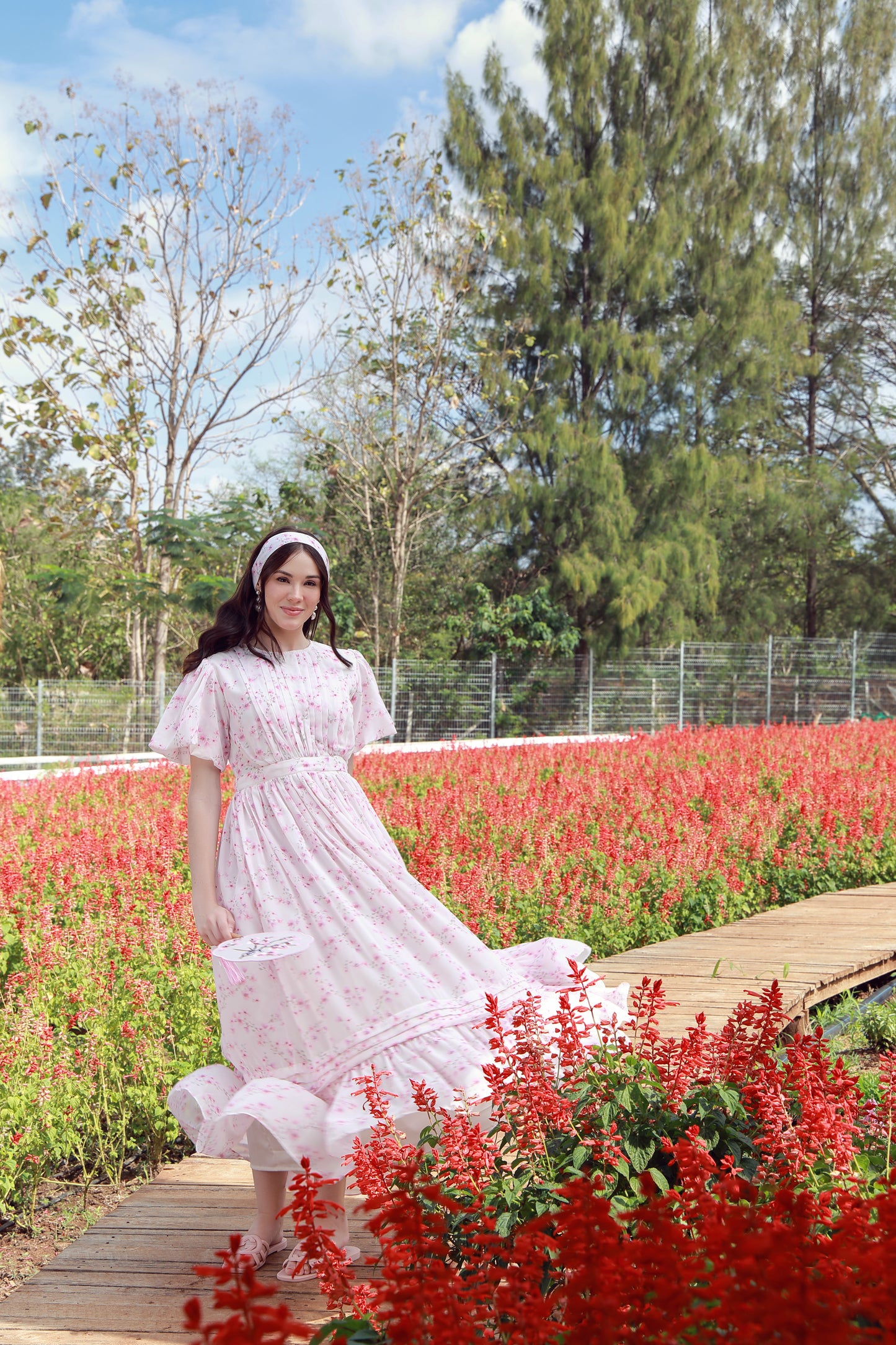 Fleur Rosé Chiffon Dress