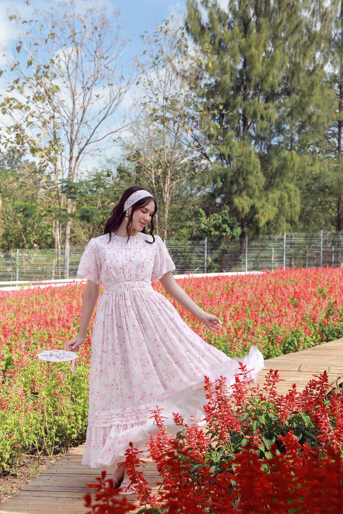 Fleur Rosé Chiffon Dress