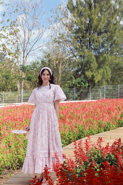Fleur Rosé Chiffon Dress