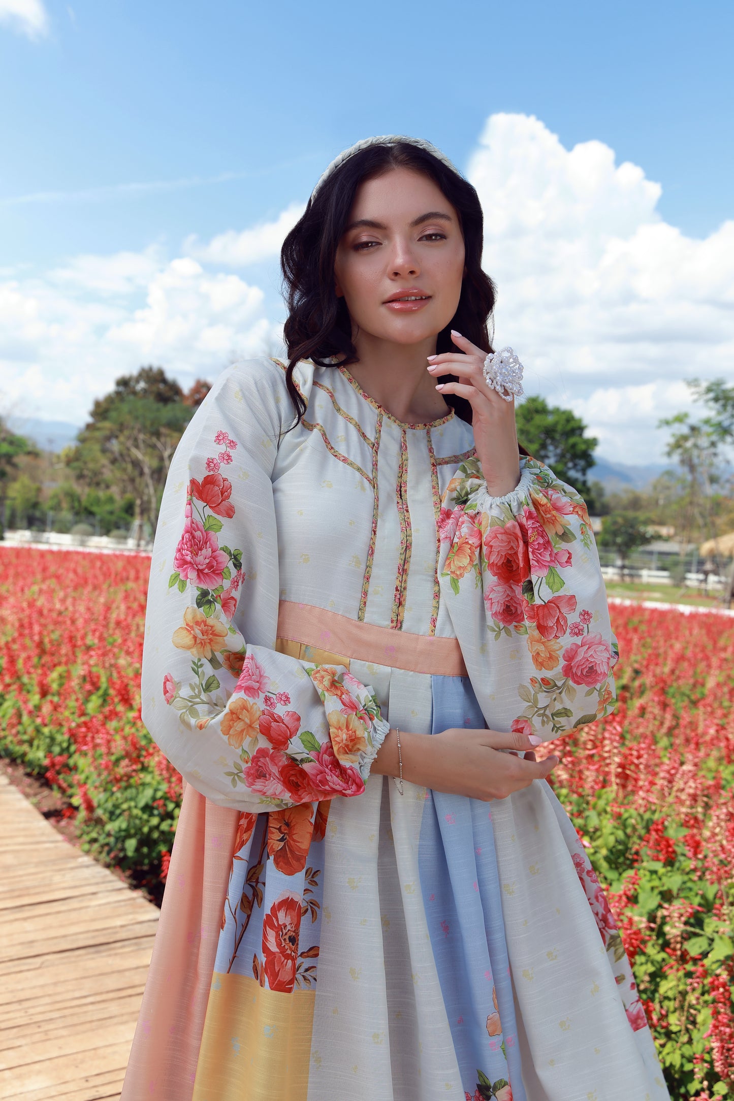 Peach Pink Bloom Dress
