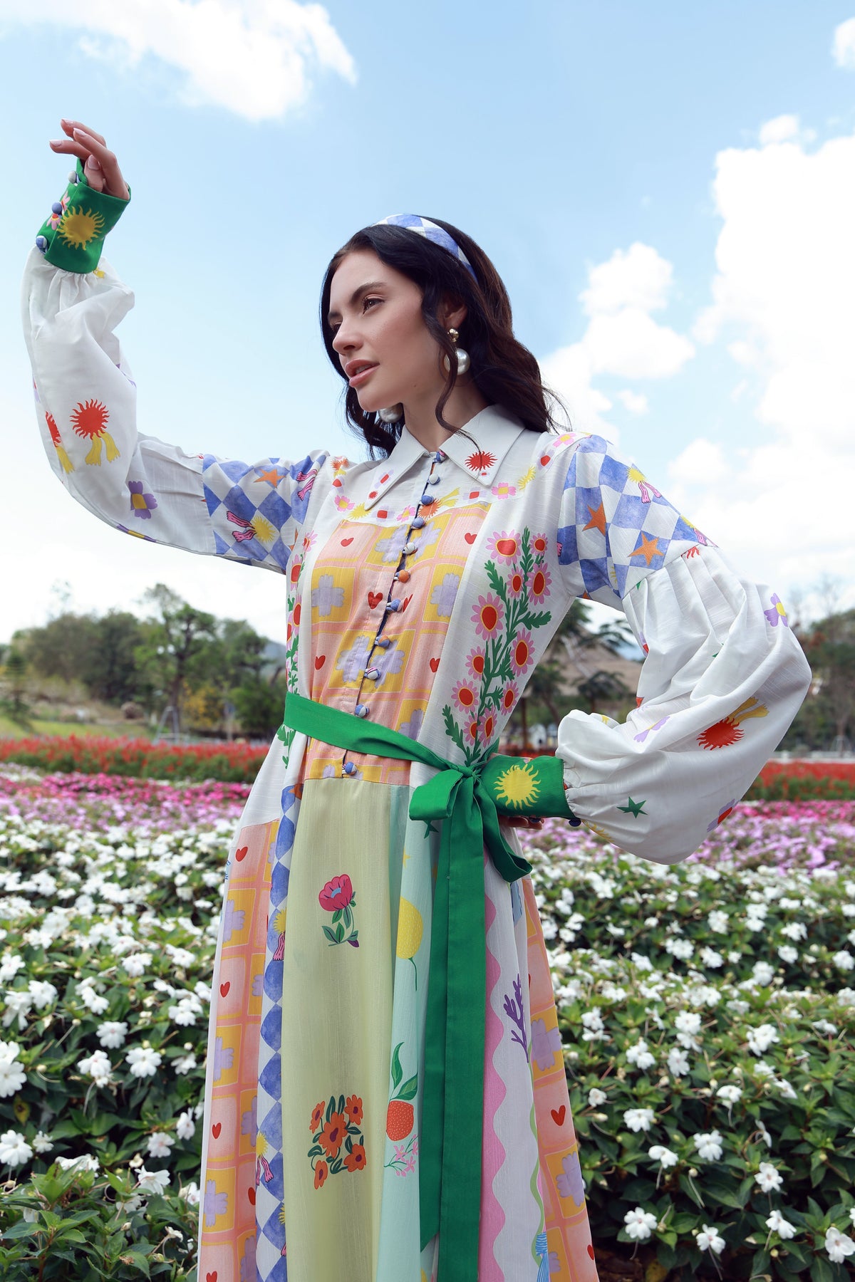 Cloud Cream cream cotton dress - Timeless by Waliya Noor
