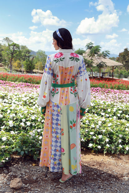 Cloud Cream cream cotton dress - Timeless by Waliya Noor
