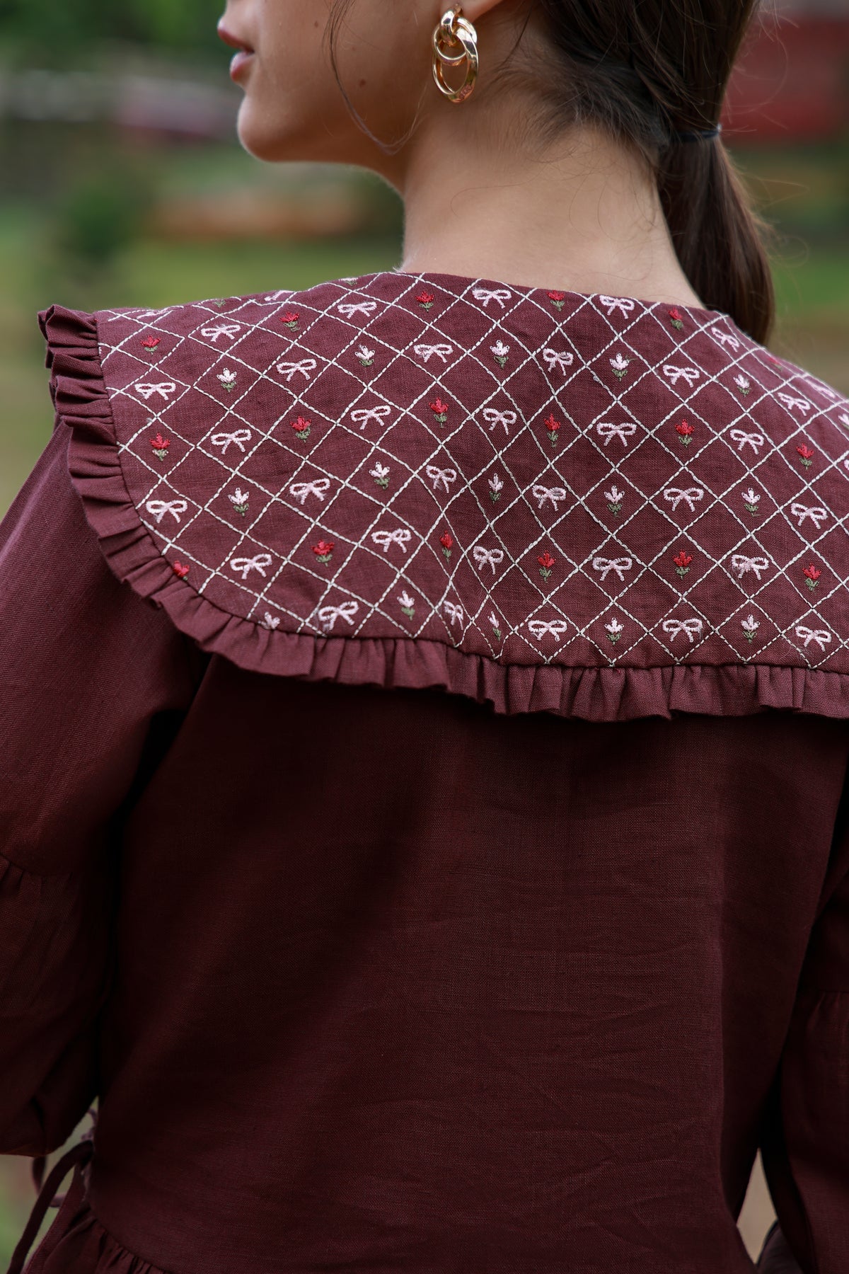 Claret Muse - Embroidered Irish Linen Shirt