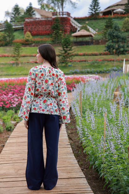 Color Crush vivid bloom printed cotton shirt - Timeless by Waliya Noor