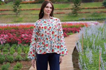 Color Crush vivid bloom printed cotton shirt - Timeless by Waliya Noor