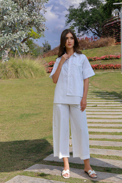 Classic Lines black and white striped cotton shirt - Timeless by Waliya Noor