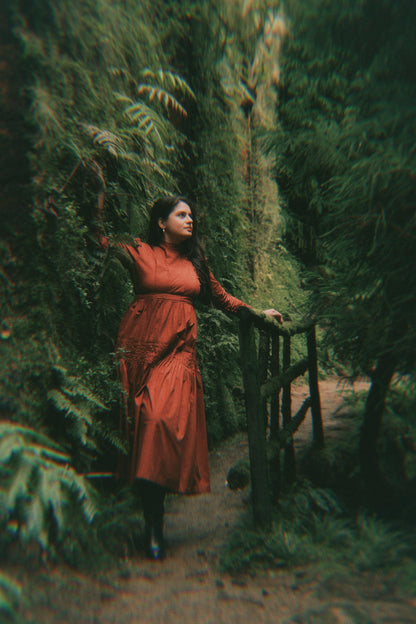 Pine & Cotton rust cotton dress - Timeless by Waliya Noor
