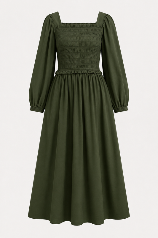 Sage Meadow green cotton dress styled photo - Timeless by Waliya Noor