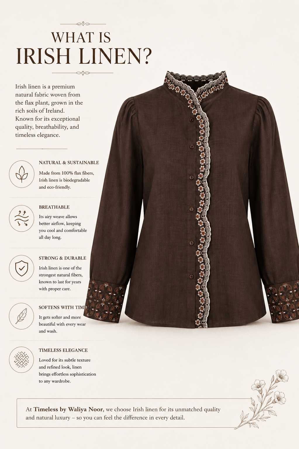 Cocoa Bloom Embroidered Shirt