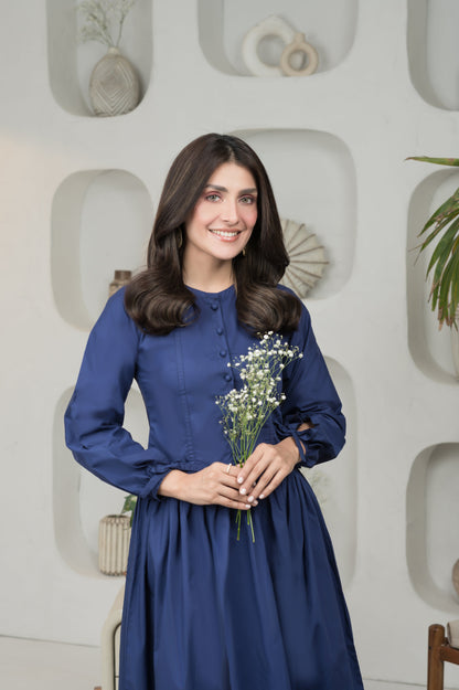 Lilliana blue cotton dress - Timeless by Waliya Noor